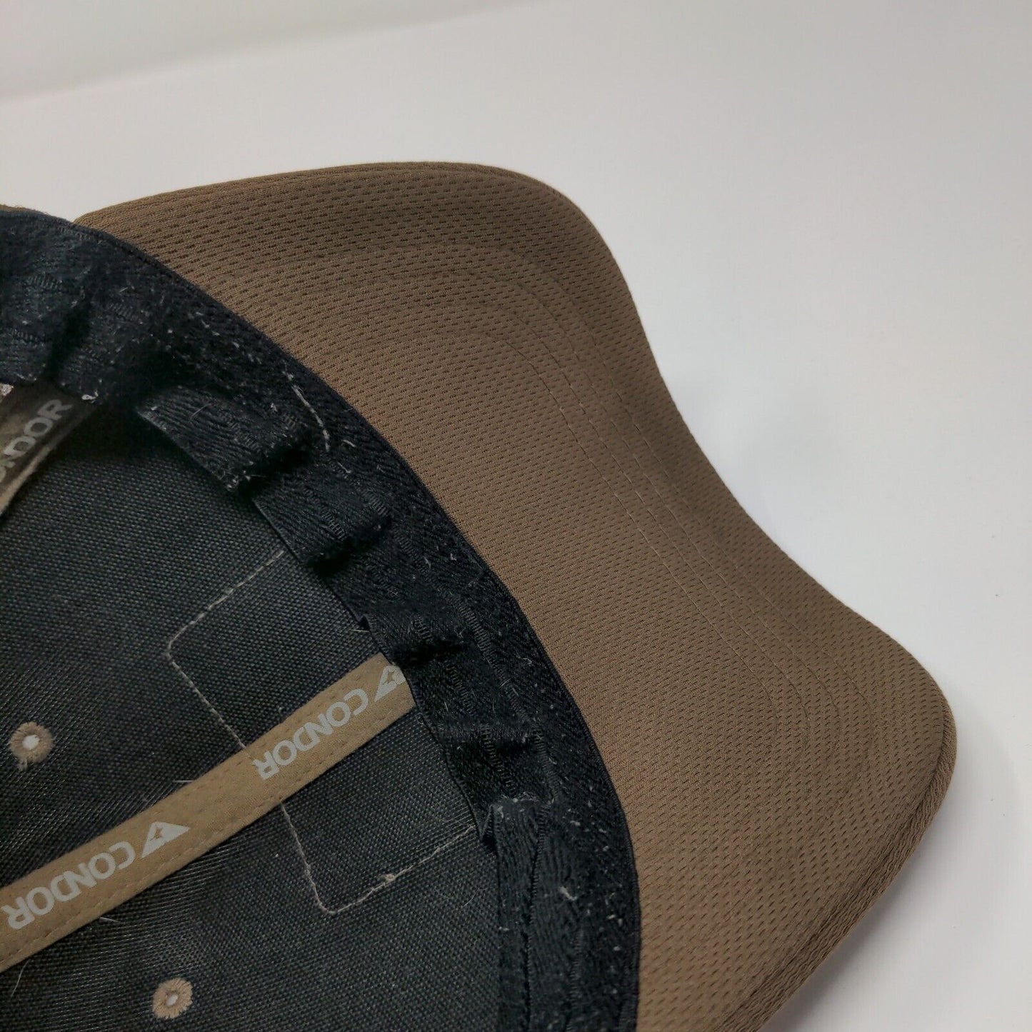 Condor Patch Fitted Mesh Back Hat Brown L/XL Vent Holes 6 Panel