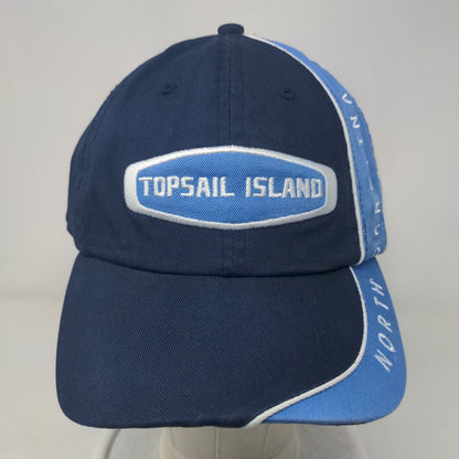 Topsail Island North Carolina Strapback Hat Blue OSFA Embroidered Bio-Domes