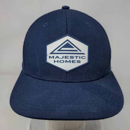 Majestic Homes Snapback Mesh Back Trucker Hat Blue Branded Bills Adjustable
