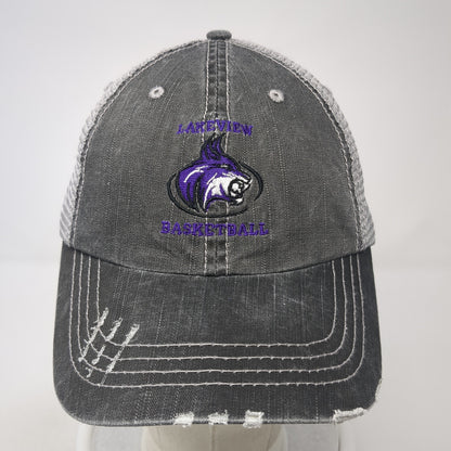 Lakeview Basketball Strapback Trucker Hat Gray One Size Mesh Back HG