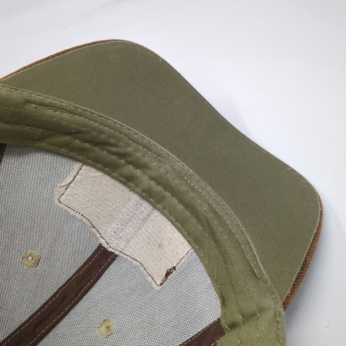 Ariat Trucker Hat Brown One Size Mesh Back Snapback Western Brim Stitching Patch