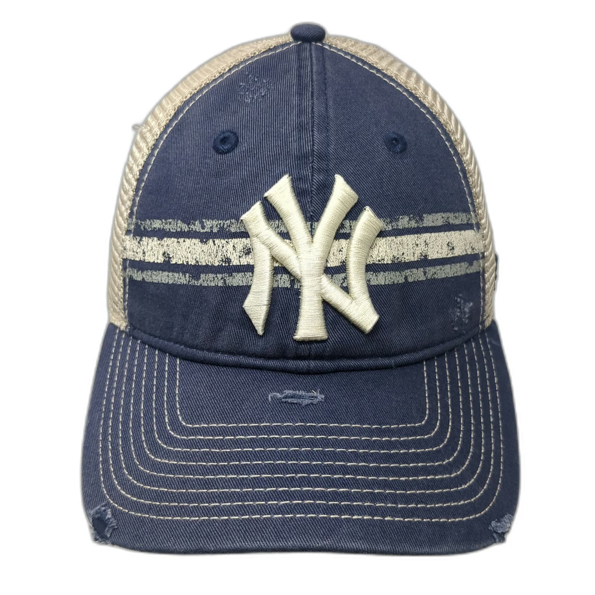 Fanatics New York Yankees MLB Blue One Size Trucker Hat Distressed Snapback Mesh