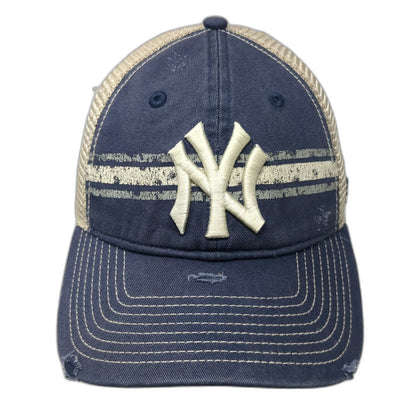 Fanatics New York Yankees MLB Blue One Size Trucker Hat Distressed Snapback Mesh