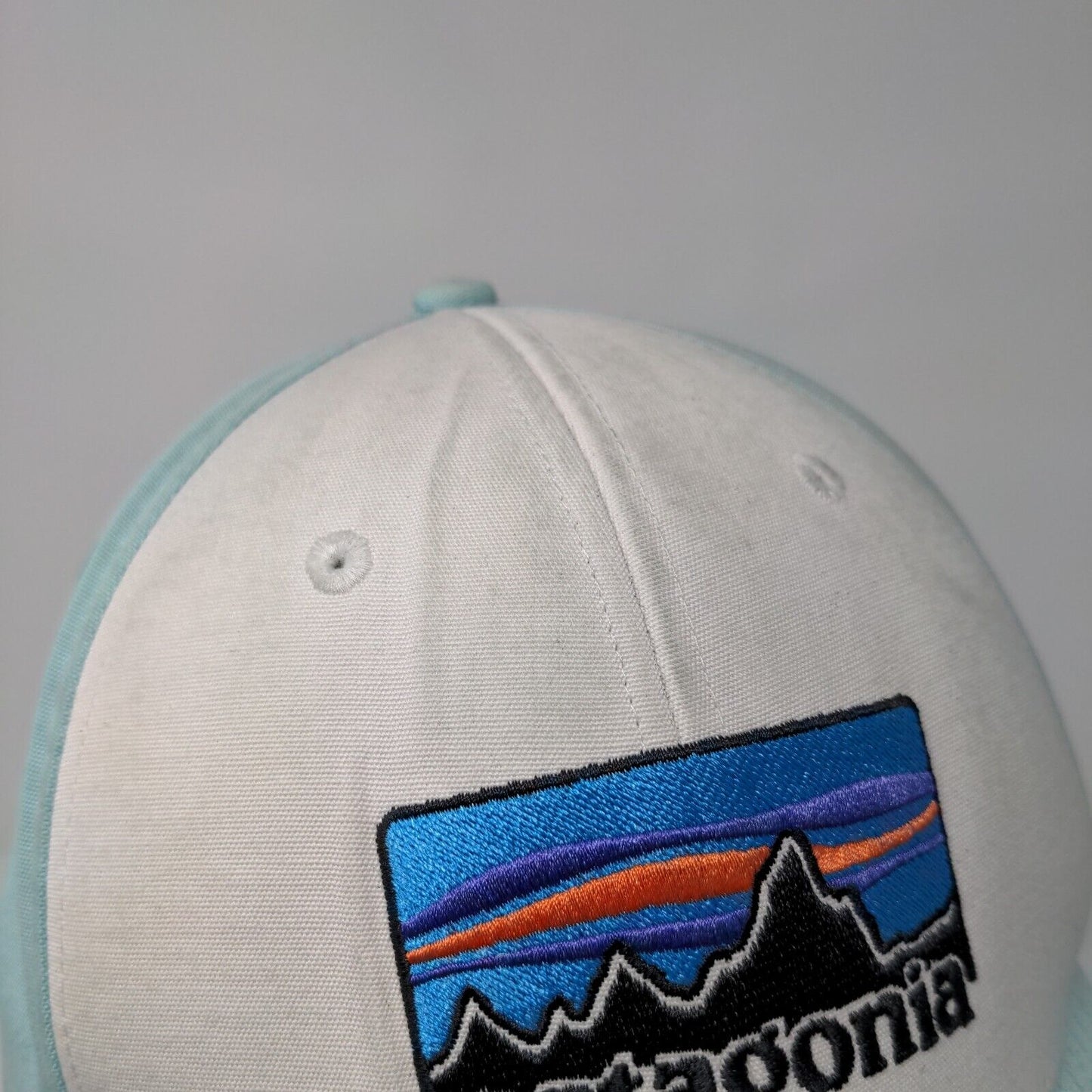 Patagonia Snapback Hat Blue Large Adjustable Embroidered Vented Holes 6 Panel