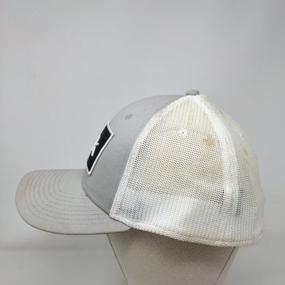 Huk Fitted Trucker Hat Gray L/XL Embroidered Breathable Mesh Back 6 Panel Fish