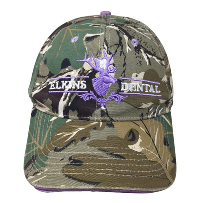 Elkins Dental Strapback Hat Multicolor Camo One Size Embroidered Hunting