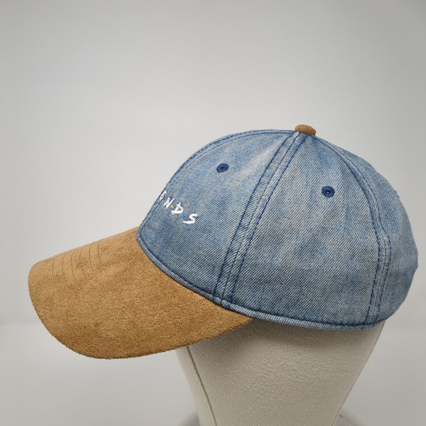 FRIENDS Slideback Hat Blue One Size Adjustable Embroidered Denim Warner Bros.