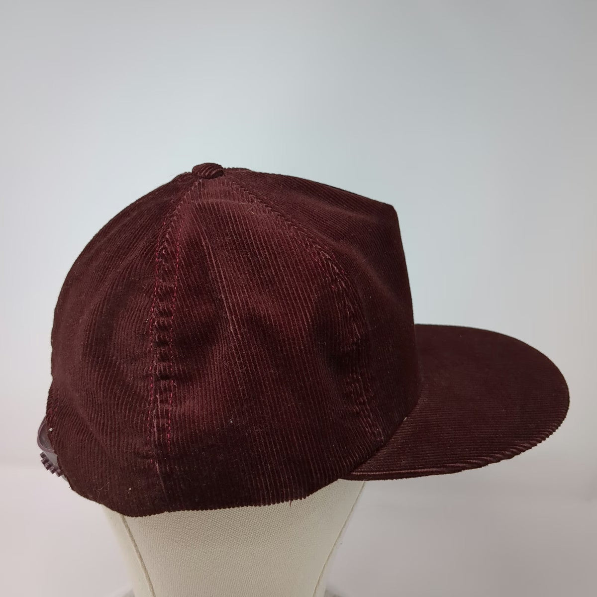 University Square Snapback Hat Red One Size 5 Panel Corduroy Made in USA Blank