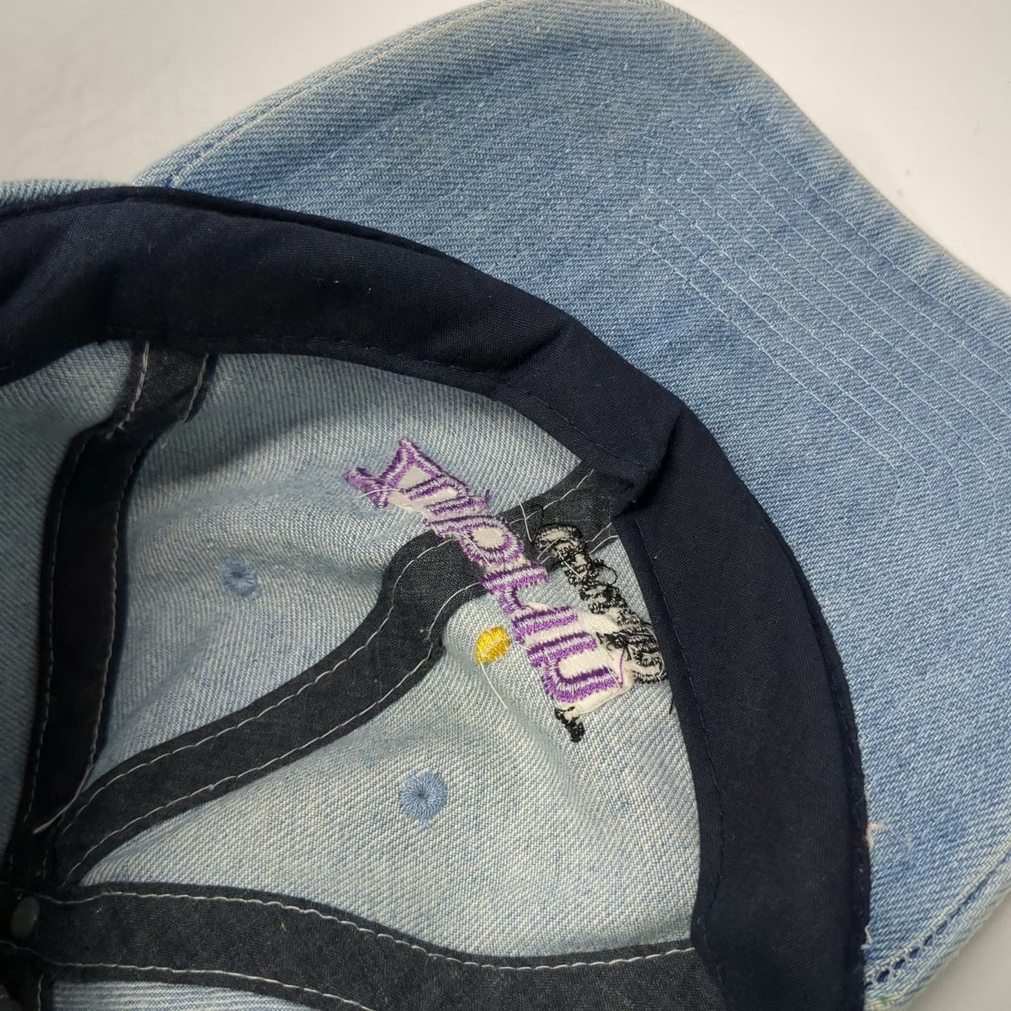 Toppers Baseball Cap Blue One Size Denim Embroidered Zubrin Logo Adjustable Hat