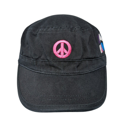 Peace Sign Maui Hawaii Strapback Cadet Army Hat Black One Size Fahrenheit