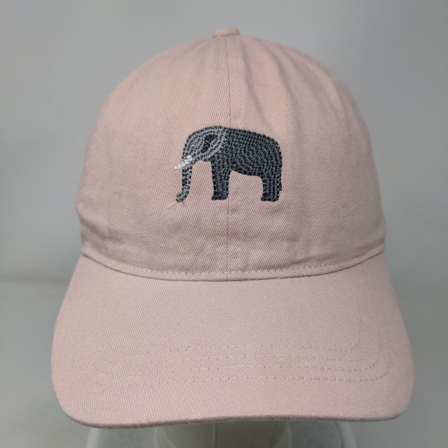 Elephant Slideback Hat Pink OSFM Embroidered 6 Panel David And Young