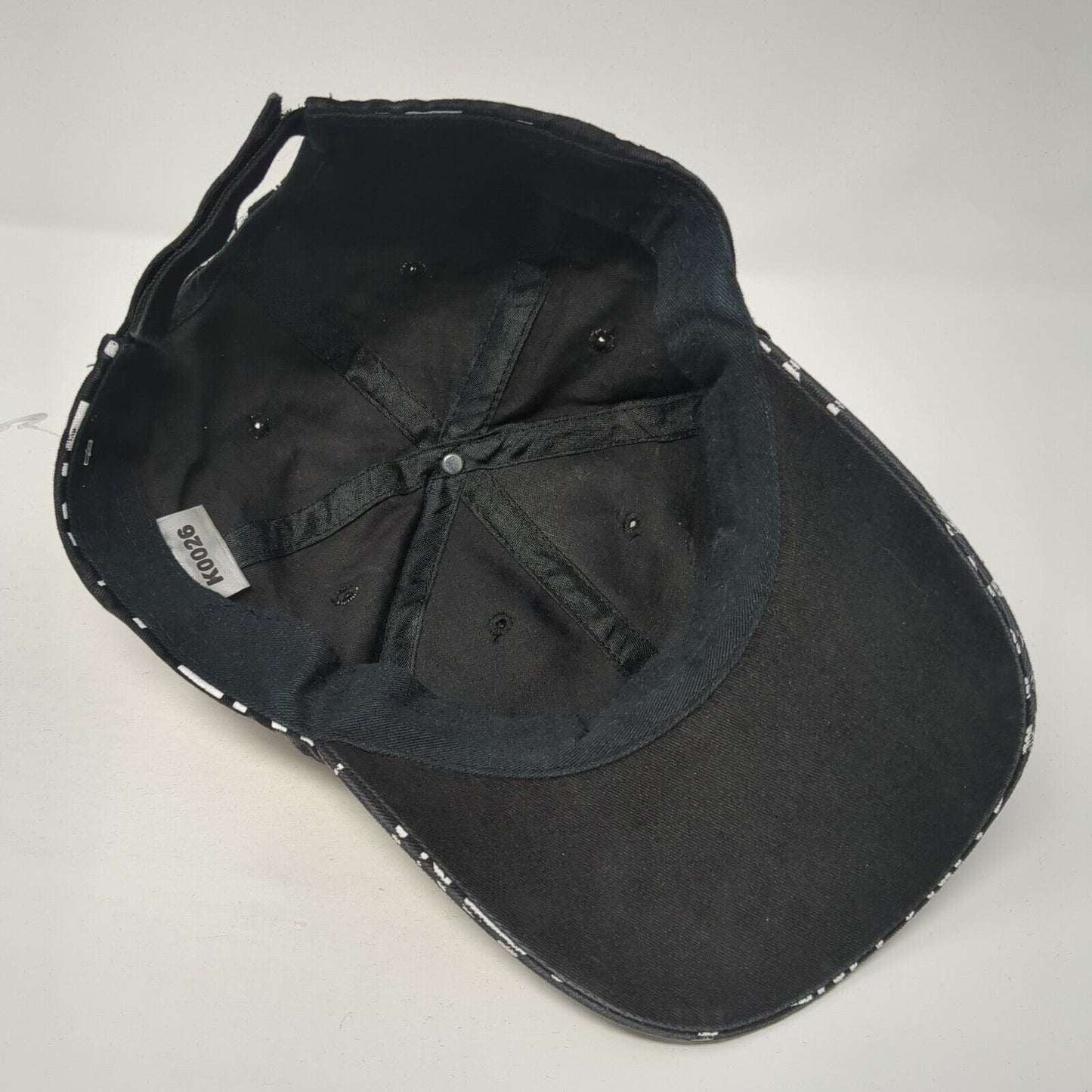 LINZ Strapback Baseball Cap Black One Size Adjustable 6 Panel Cotton