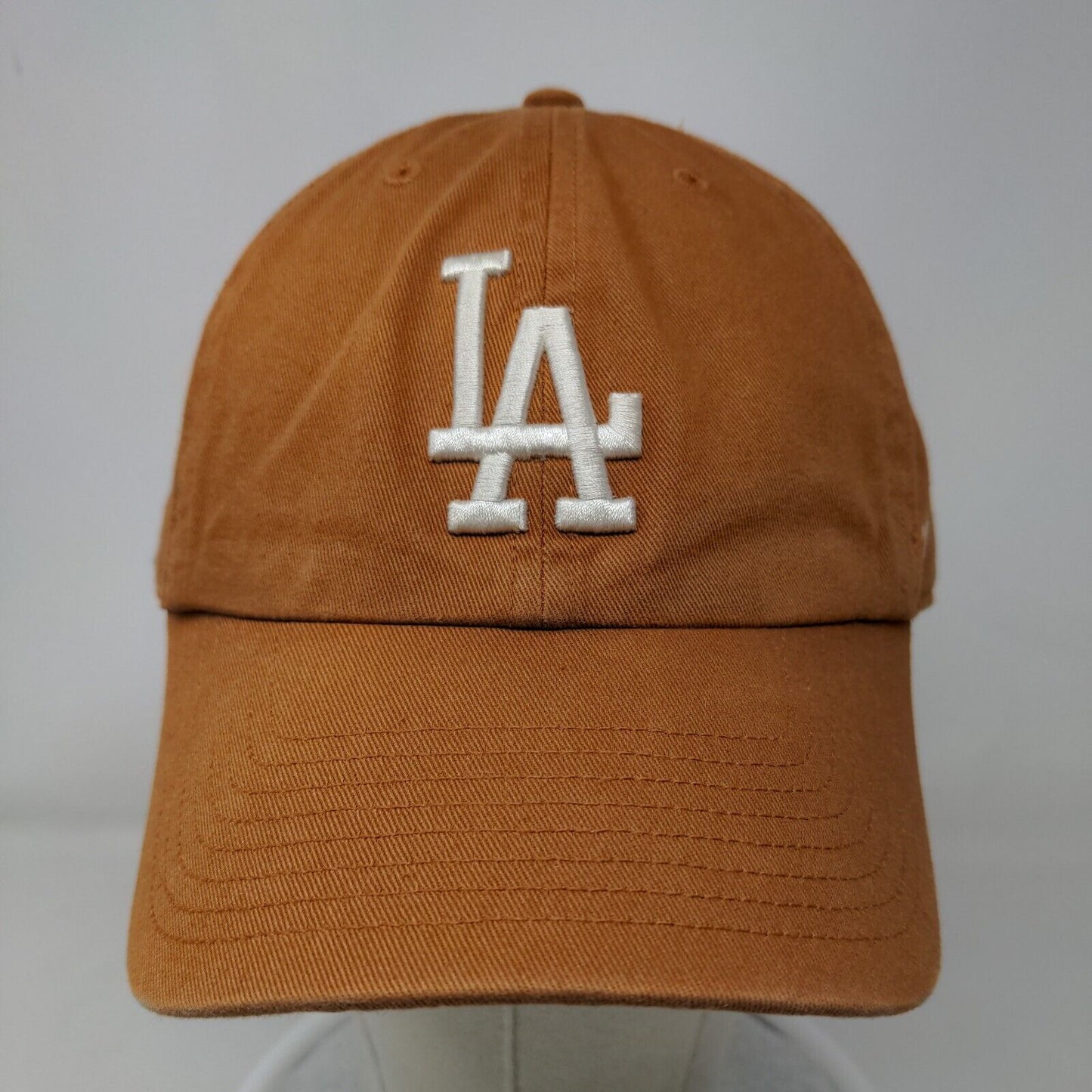 '47 Brand Men's Slideback Hat Orange OSFA Embroidered LA Dodgers Logo Cotton