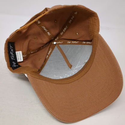Too Turnt Trucker Brown Hat One Size Livin Script White Rope Snapback Cotton