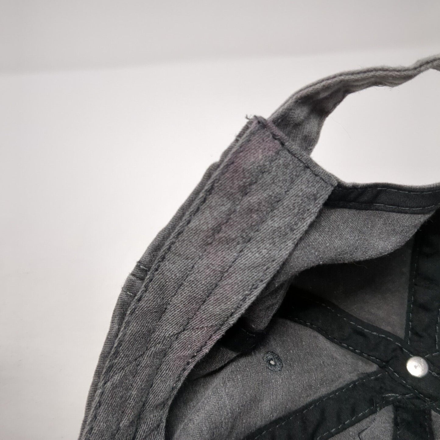Unbranded Slideback Hat Gray Black Soot One Size Adjustable Solid Blank