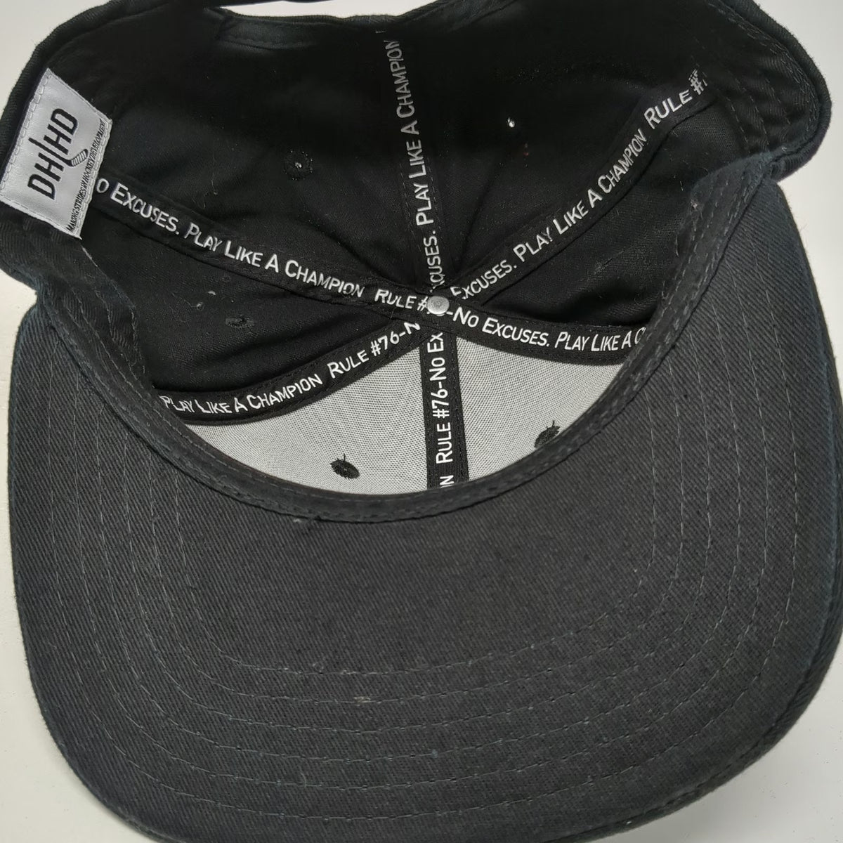 DH HD Snapback Hat Black One Size Hockey Development Logo Flat Brim Embroidered