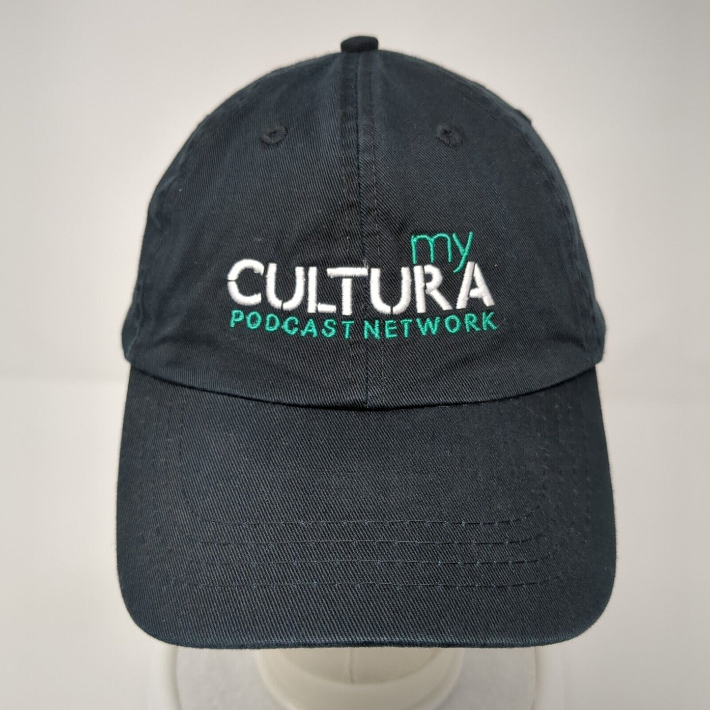 My Cultura Podcast Network Strapback Hat Black One Size Adjustable