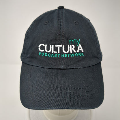 My Cultura Podcast Network Strapback Hat Black One Size Adjustable