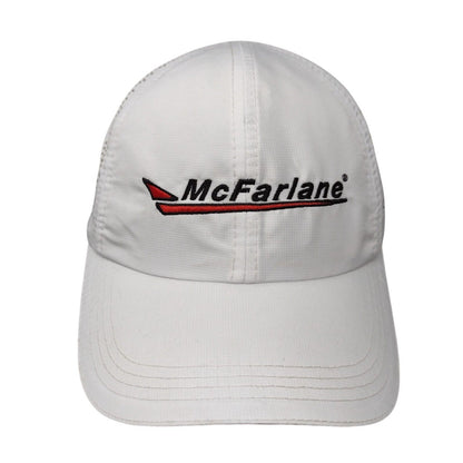 McFarlane Strapback Hat White OSFA Adjustable Embroidered Breathable Hit Wear