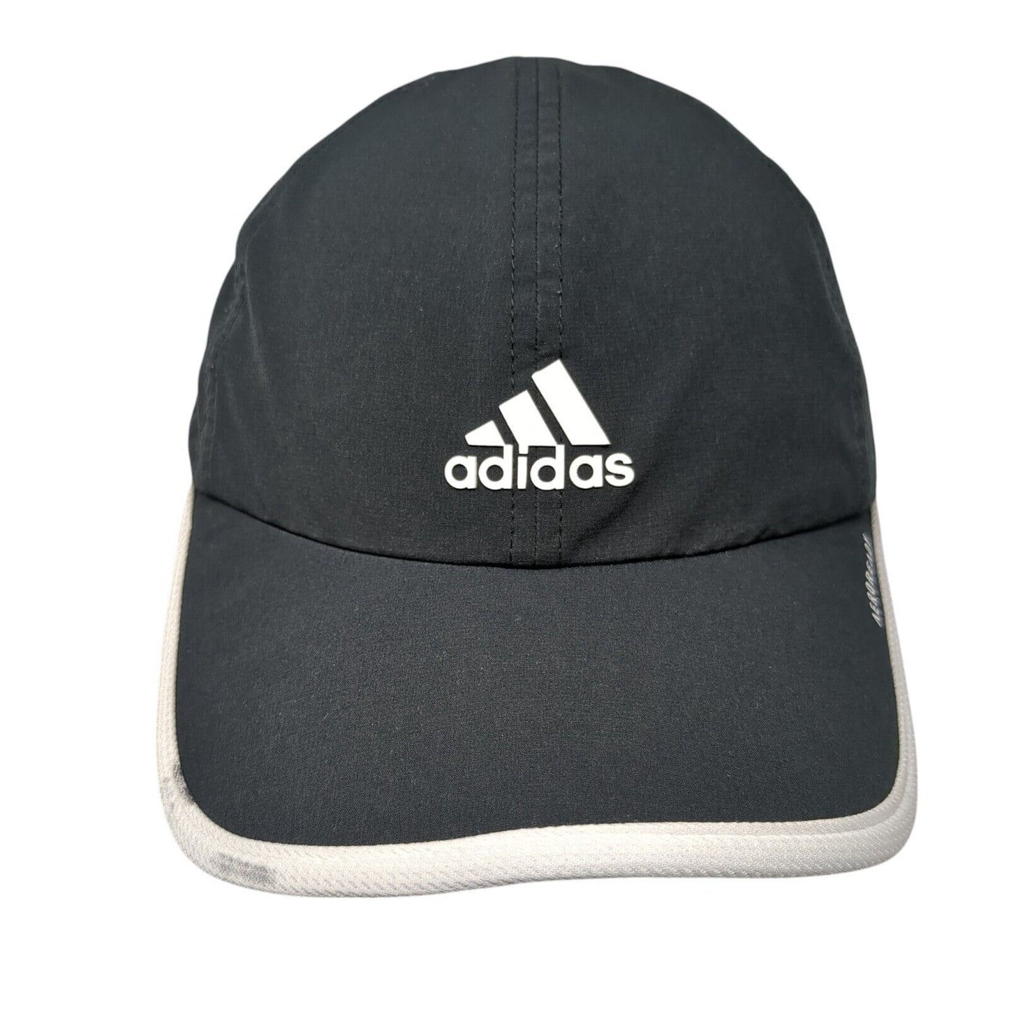 Adidas Aeroready Strapback Hat Black OSFA Mesh 3 Stripes White Trim