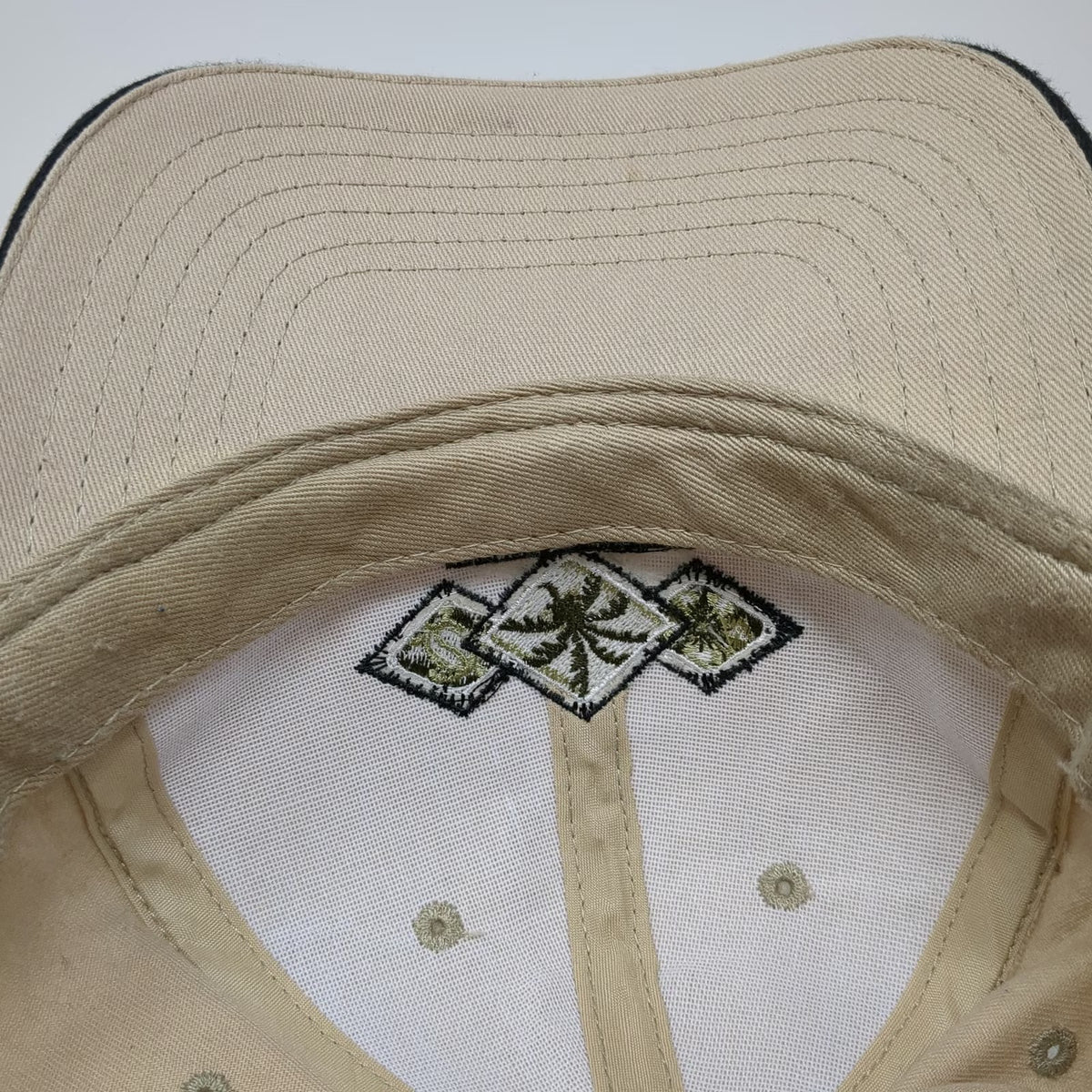 Surfware Baseball Cap Beige One Size Hawaii Palm Tree Embroidered Strapback Hat
