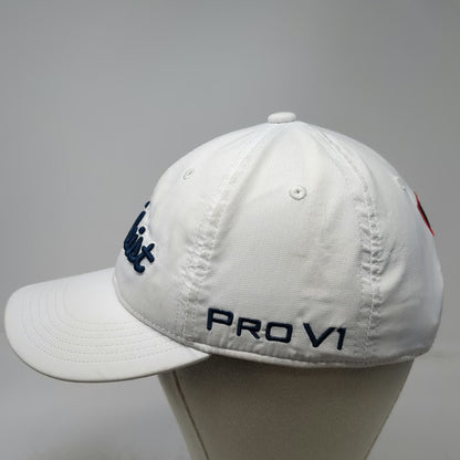 Titleist Baseball Cap White One Size Pro V1 FootJoy Adjustable Slideback hat