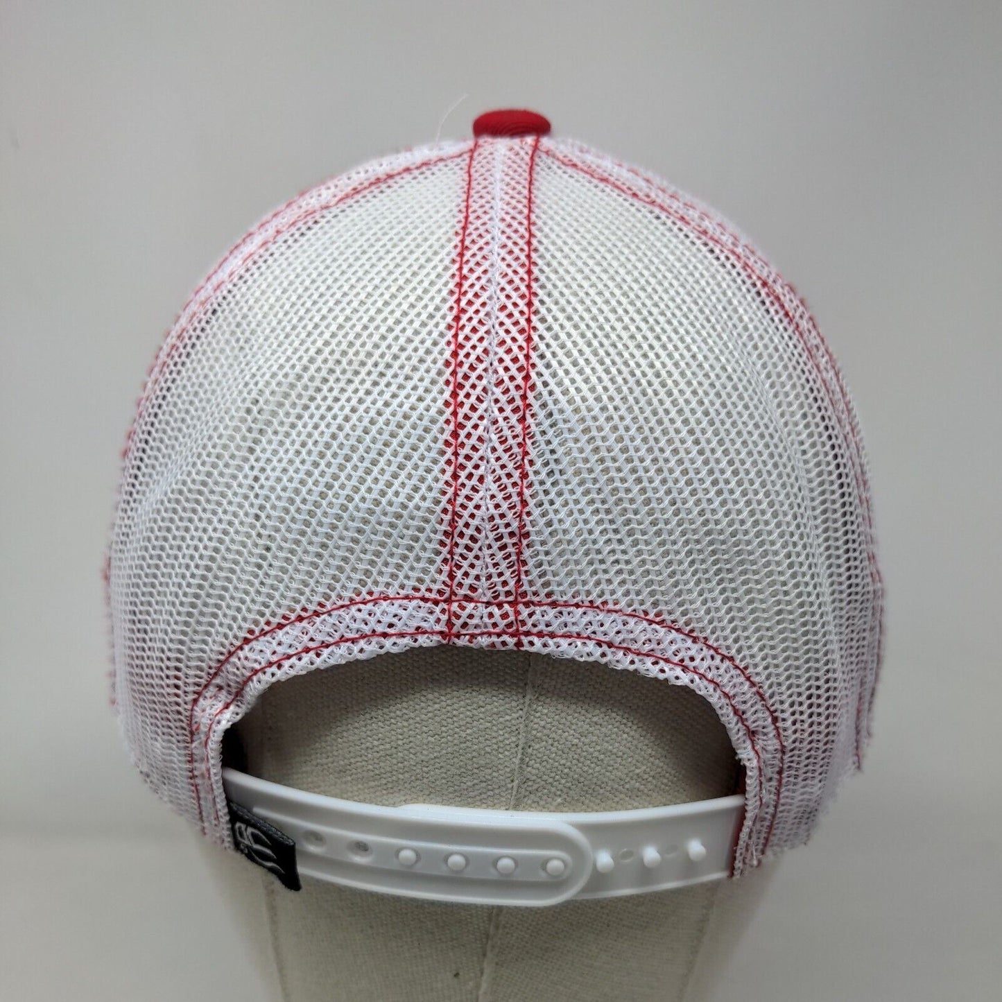 Woodie's Wash Shack Snapback Mesh Back Trucker Hat Red Adult Colorblock