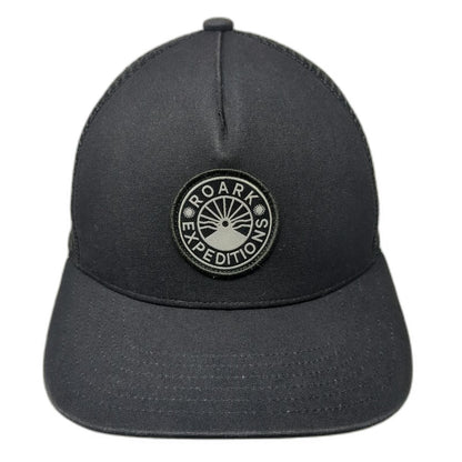 Roark Trucker Hat Black One Size Mesh Back Snapback Expedition Logo Patch Hat
