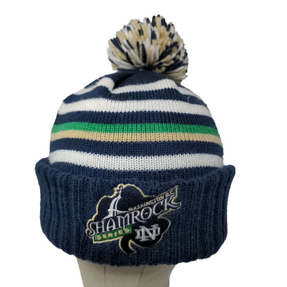 Adidas Men's Notre Dame Fighting Irish Knit Beanie Hat Cap Blue Striped OSFA