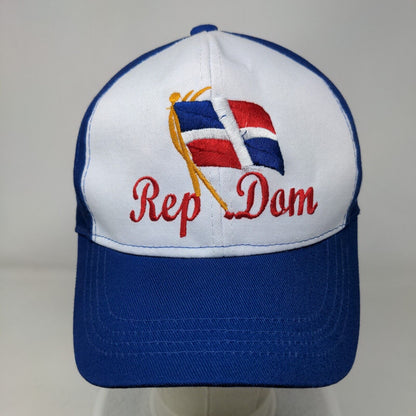 Rep Dom Flag Snapback Hat Blue One Size Embroidered Colorblock
