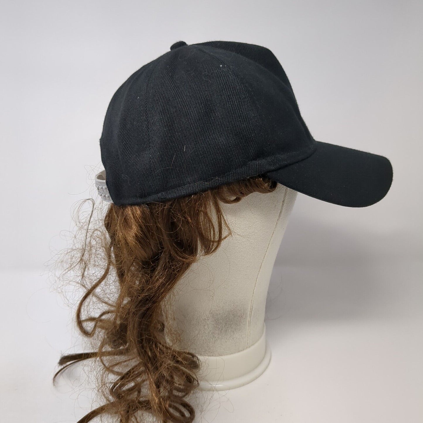 Unbranded Snapback Curly Wig Hat Black One Size Adjustable Lightweight Blank