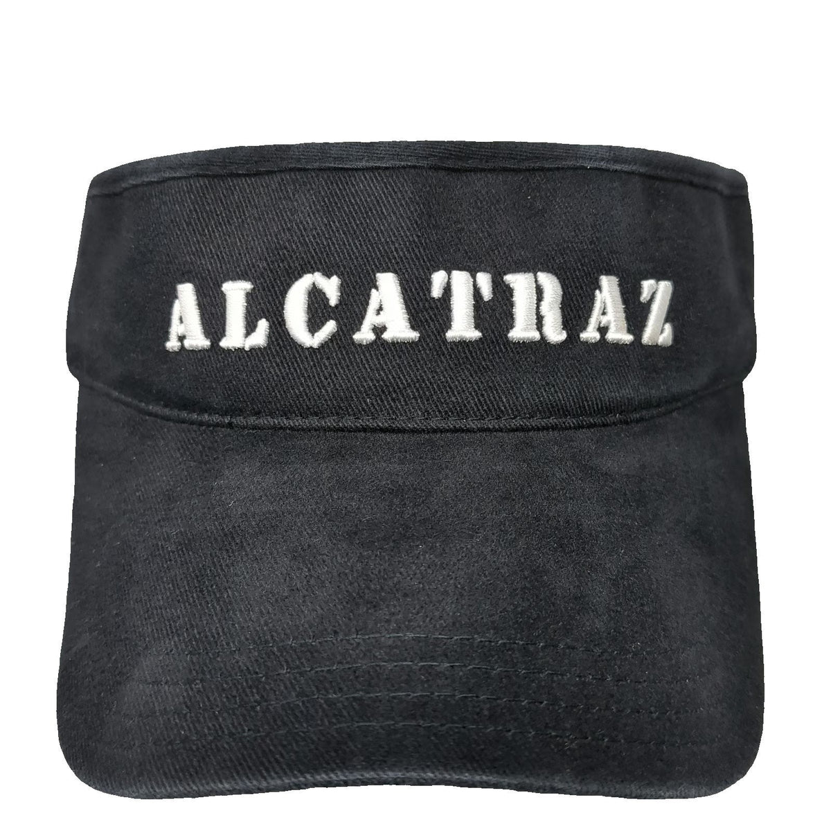 Captain Travel Visor Black One Size Alcatraz The Rock Embroidered Cotton Hat