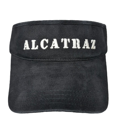 Captain Travel Visor Black One Size Alcatraz The Rock Embroidered Cotton Hat