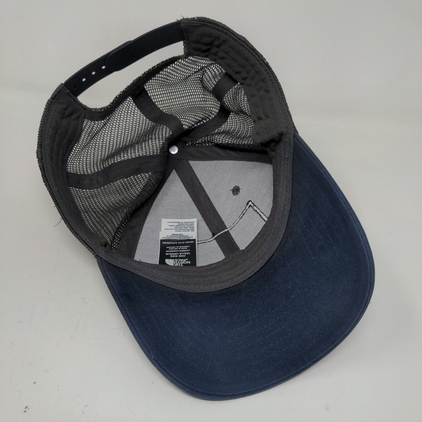 The North Face Men's Snapback Mesh Back Hat Gray Blue Size OS Patch Logo