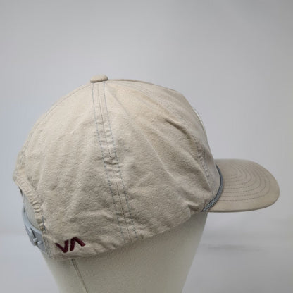 RVCA 5 Panel Beige One Size Snapback Rope Circular Patch Logo Cotton Twill Hat