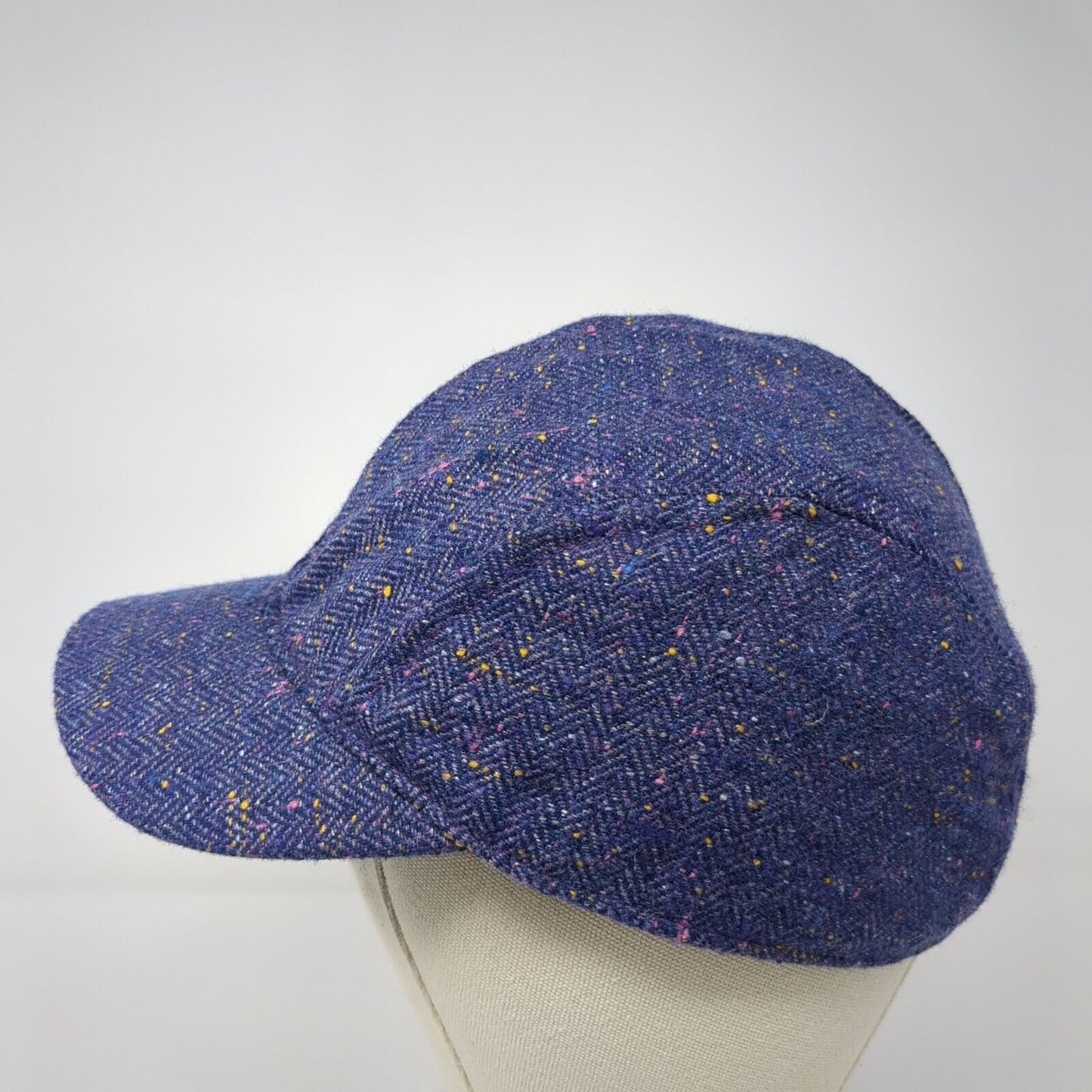August Strapback Hat Blue One Size Adjustable Speckled Lined Blank