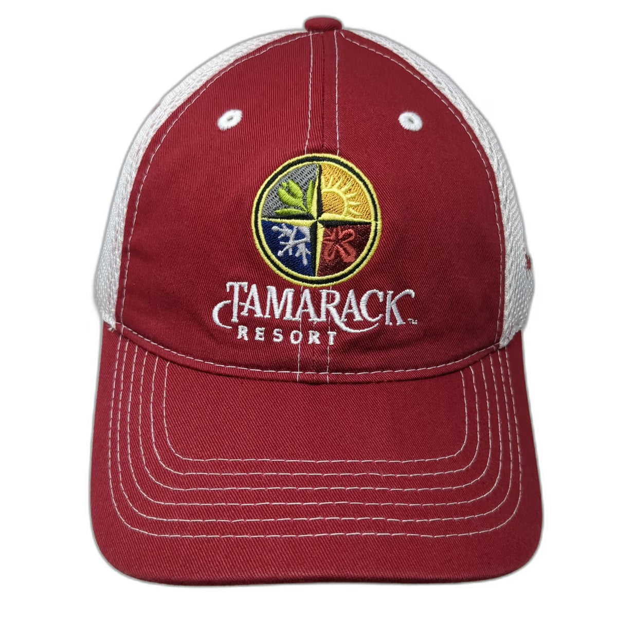 Legendary Baseball Cap Red White One Size Tamarack Resort Osprey Meadows Hat