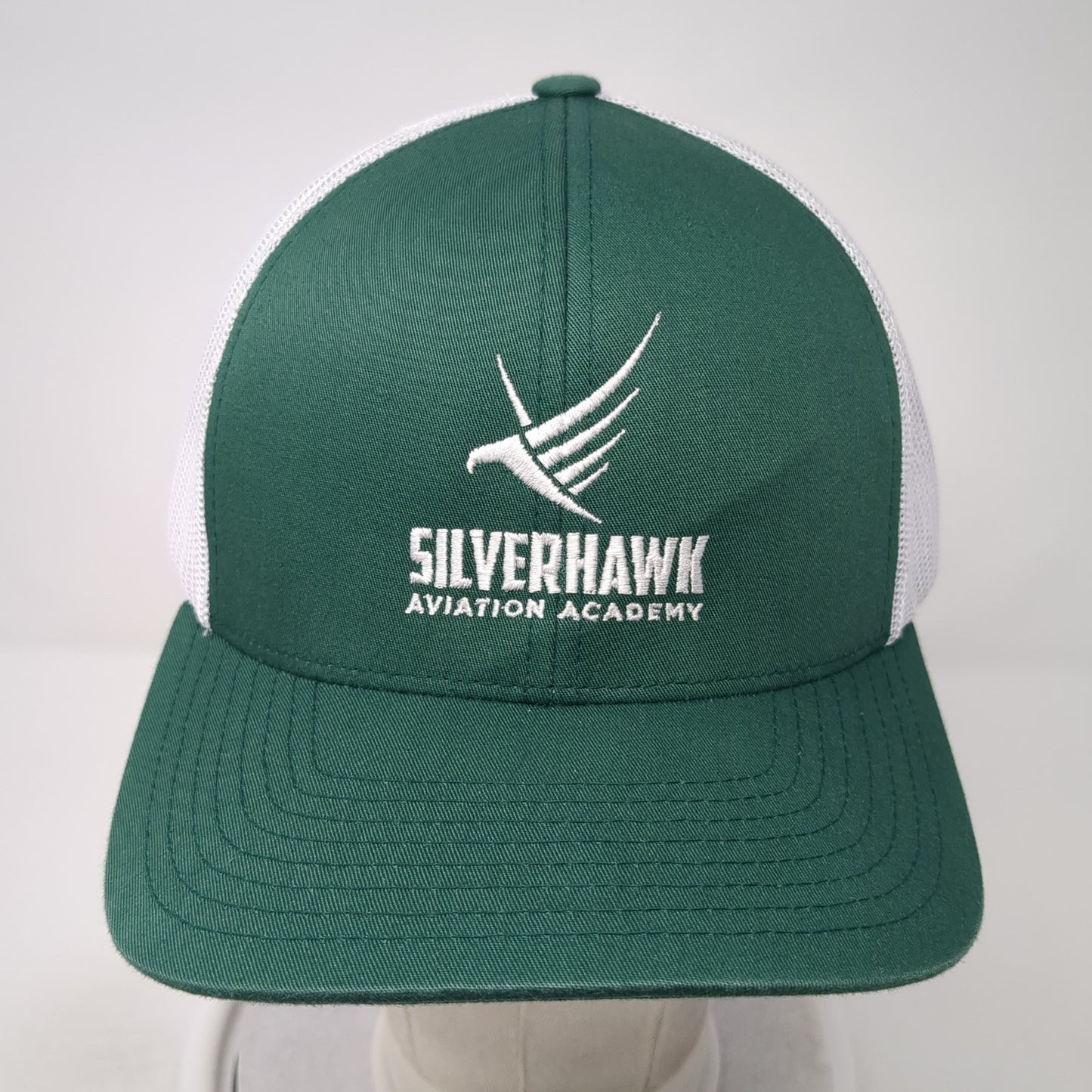Silverhawk Aviation Academy Trucker Hat Green OS Adjustable Mesh Pacific Headwea