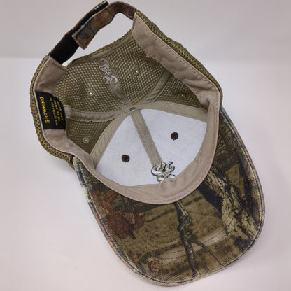 Browning Strapback Mesh Back Hat Camouflage OSFA Embroidered Hunting