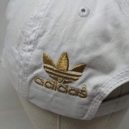 Adidas Gold Trefoil Slideback Hat White OSFM Embroidered Newhattan