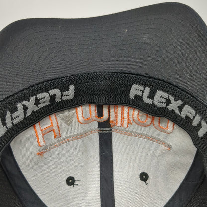 Flexfit Baseball Cap Black XL Hamilton Logo Mesh Back Embroidered Fitted Hat