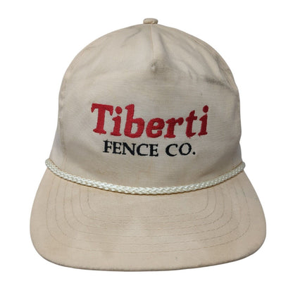 Tiberti Fence Co. Baseball Cap Beige One Size Adjustable Embroidered Rope Otto