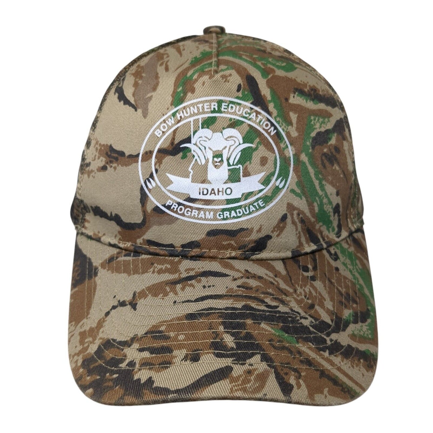 Idaho Bowhunter Education Strapback Trucker Hat Camo One Size Nissin