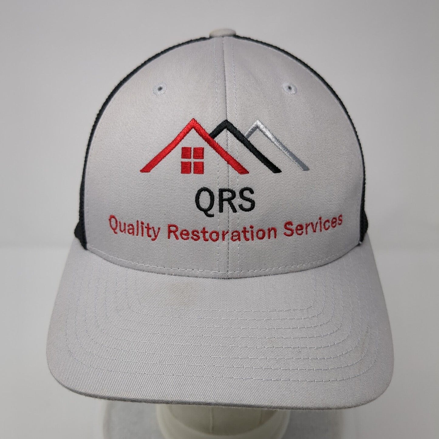 QRS Quality Restoration Services Fitted Trucker Hat Gray S/M Port Authority