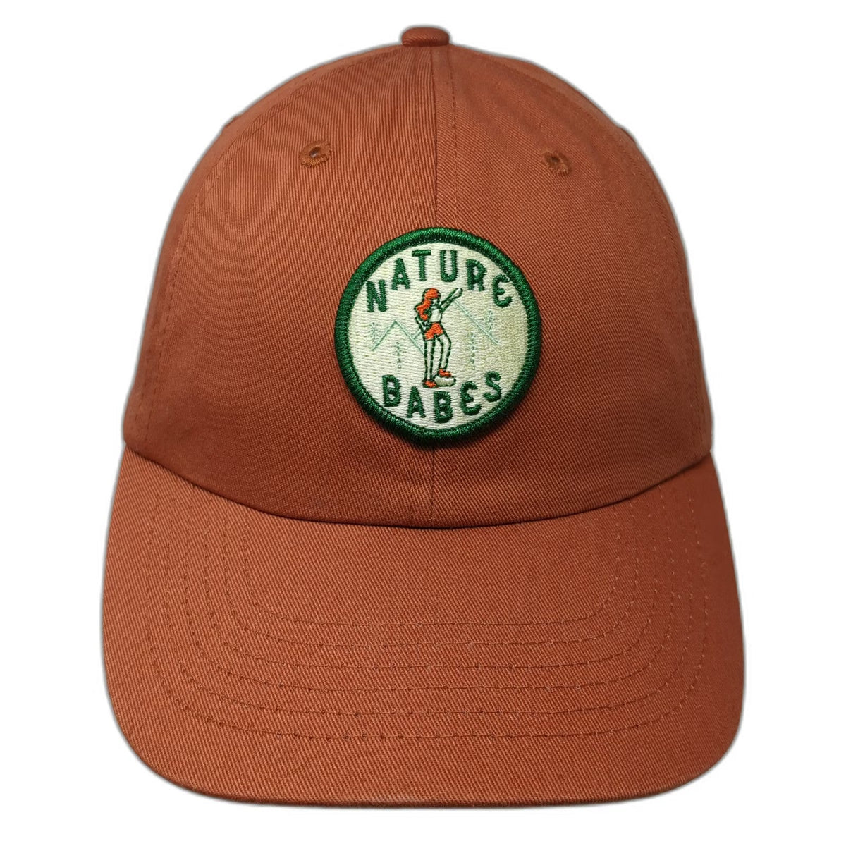 Baseball Cap Orange One Size Nature Babes Hiker Patch Slideback Cotton Hat