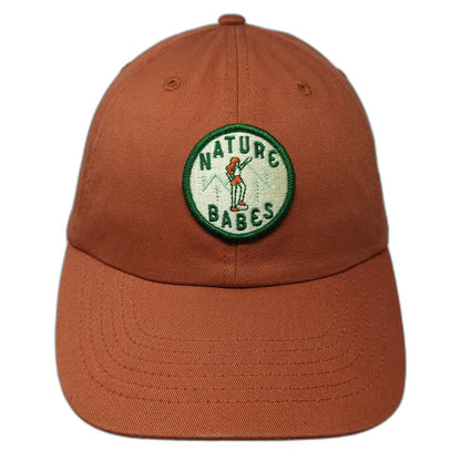Baseball Cap Orange One Size Nature Babes Hiker Patch Slideback Cotton Hat