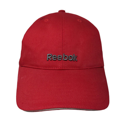 Reebok Slideback Hat Red Medium Adjustable Solid Vent Holes 6 Panel