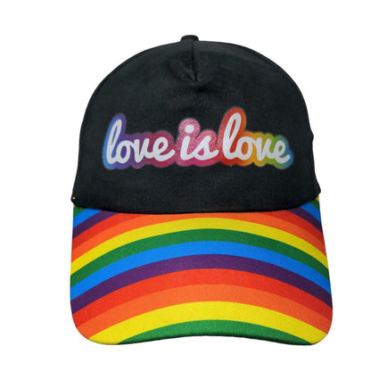 Love is Love Rainbow Strapback Hat Multicolor One Size Adjustable Colorful