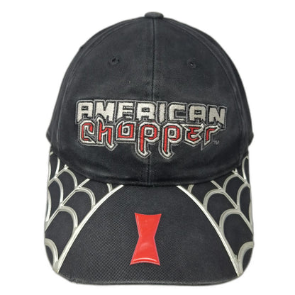 H3 Sportgear American Chopper Baseball Cap Black Red One Size Spiderweb Hat