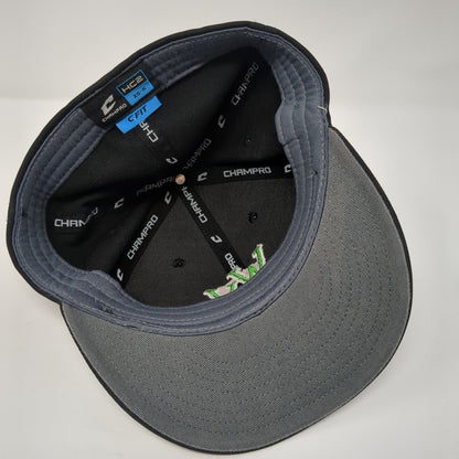 WV Fitted Hat Black XS-S Embroidered Solid 6 Panel C Fit Champro